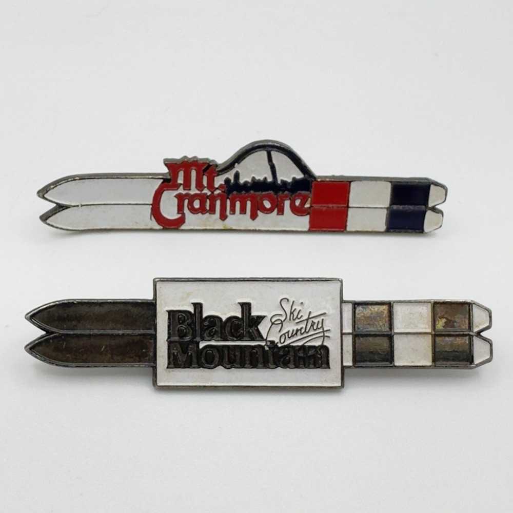 Vintage NH Ski Resort Pin Lot Mt Cranmore & Black Mountain Enamel Ski Pins